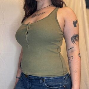 Navy Green Abercrombie & Fitch Tank